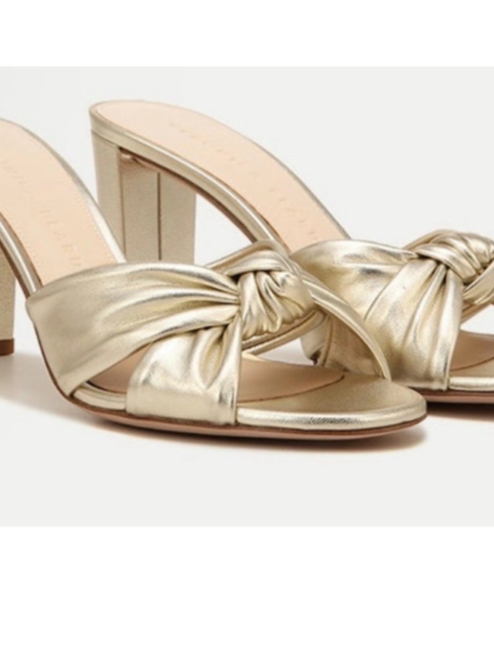NIB Veronica Beard 7.5 8 Elegant Comfortable Ganita Metallic Gold Sandals